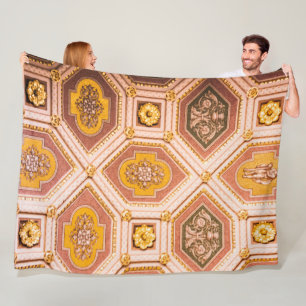 Yellow Pink Hungarian Ceiling Fleece Blanket