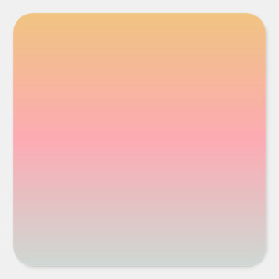 yellow pink pastel sunset gradient colours square sticker