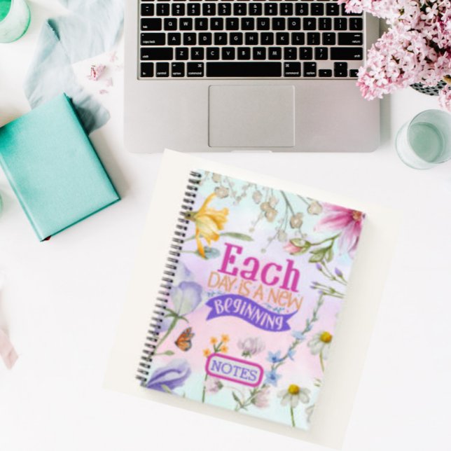 YELLOW PINK PURPLE FLORAL QUOTE PERSONALISED NOTEBOOK (YELLOW PINK PURPLE FLORAL QUOTE PERSONALISED NOTEBOOK)