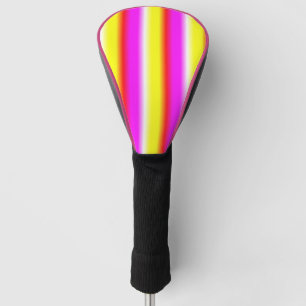 Yellow Pink Rainbow Stripes Golf Head Cover