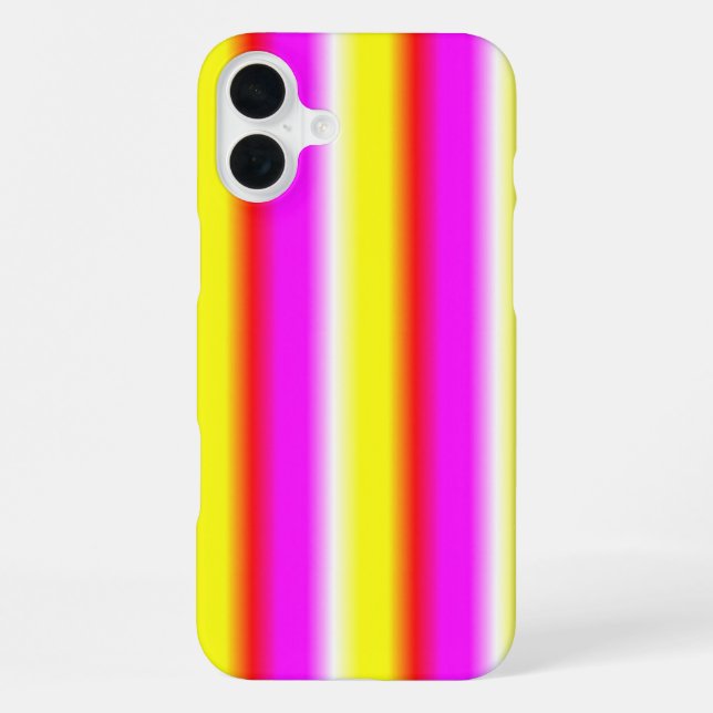 Yellow Pink Rainbow Stripes iPhone Case (Back)