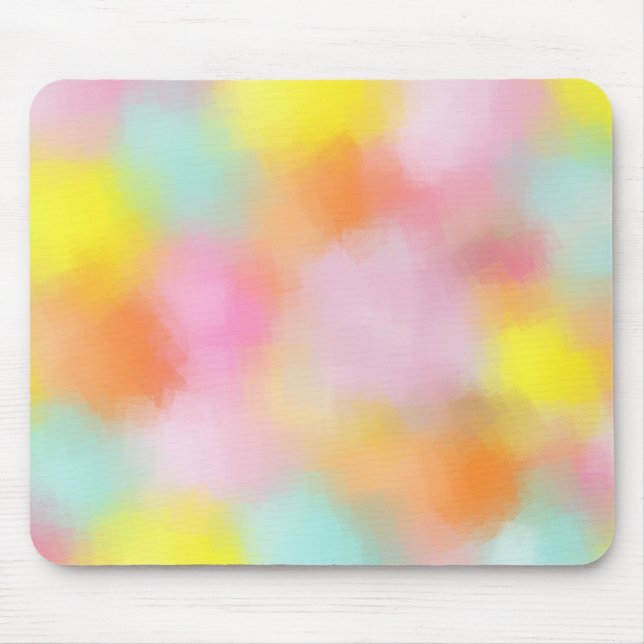 Yellow Pink Red Blue Green Colourful Abstract Art Mouse Mat (Front)