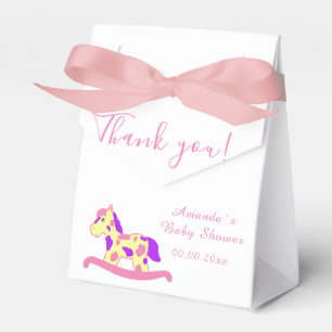 Yellow, Pink Rocking Horse Baby shower Party Favour Box