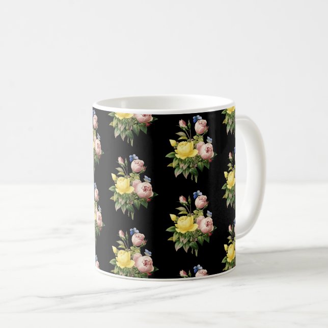 Yellow & Pink Roses – A Floral Symphony in Bloom Coffee Mug (Front Right)