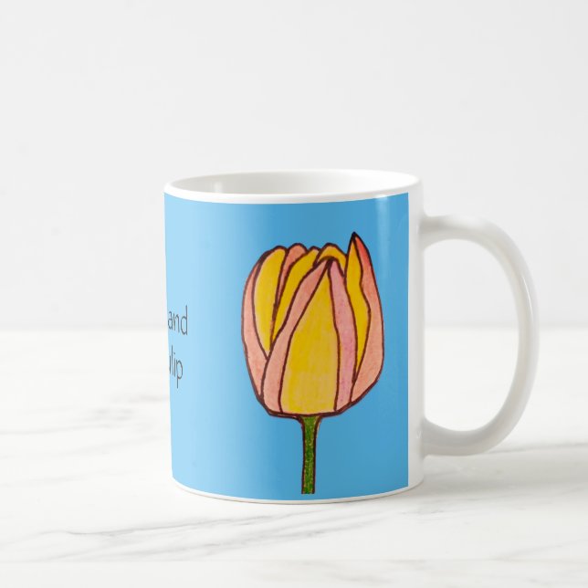 Yellow & Pink Tulip  Coffee Mug (Right)