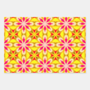 Yellow pink wrapping paper sheet