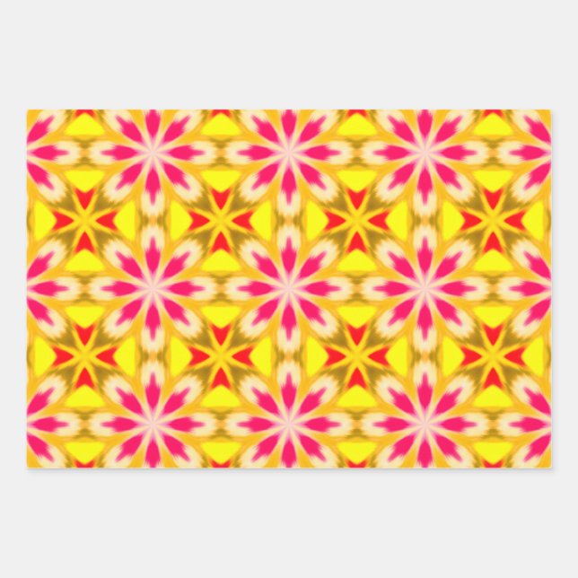 Yellow pink  wrapping paper sheet (Front)