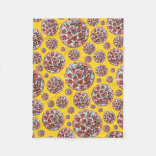 Yellow pizza pie fleece blanket
