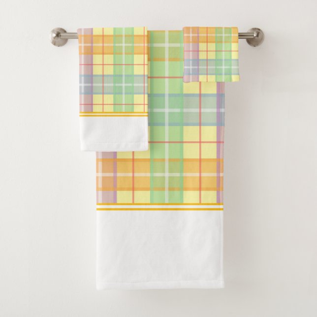 Yellow Plaid  Bath Towel Set (Insitu)