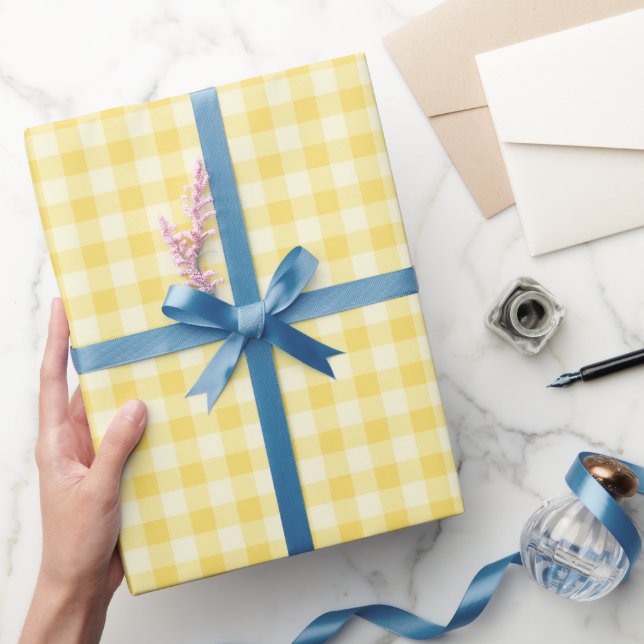Yellow Plaid - Bright Chequered Gift Wrap  (Gifting)