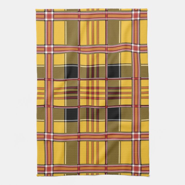 yellow plaid kitchen towel (Vertical)