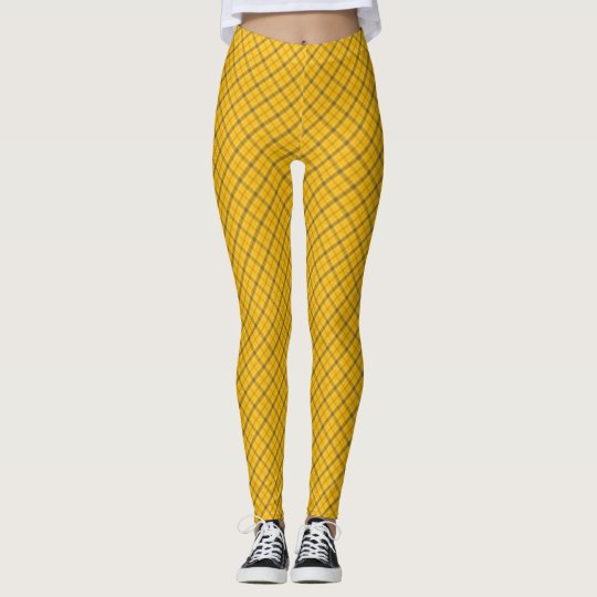 Yellow plaid leggings
