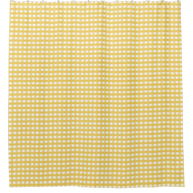 Yellow Plaid Shower Curtain (Front)