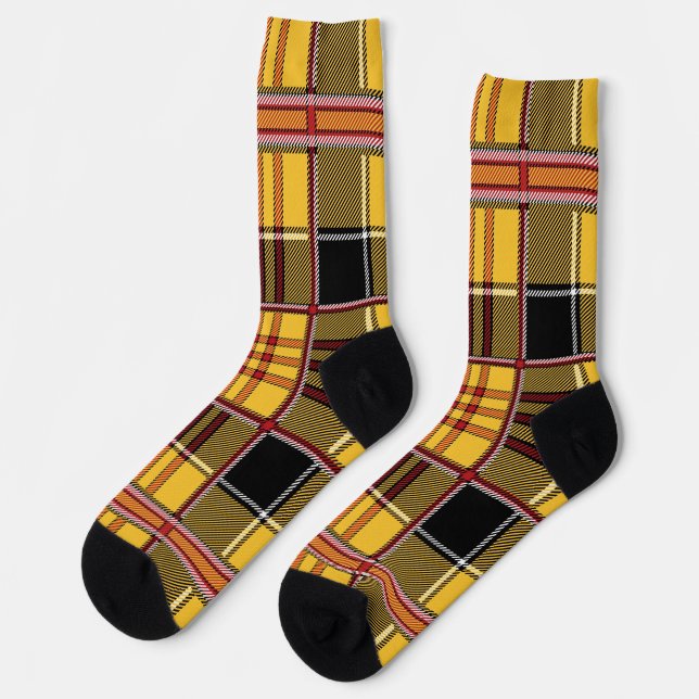 yellow plaid socks (Left)