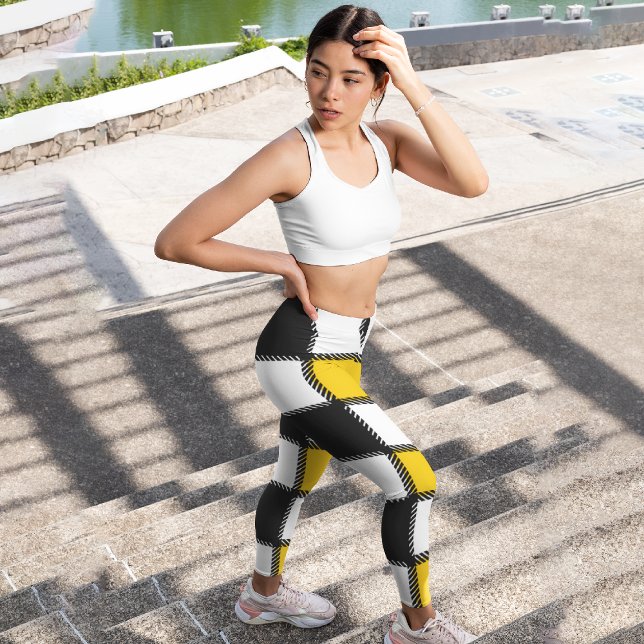 Yellow Plaid Square Capri Leggings (Creator Uploaded)