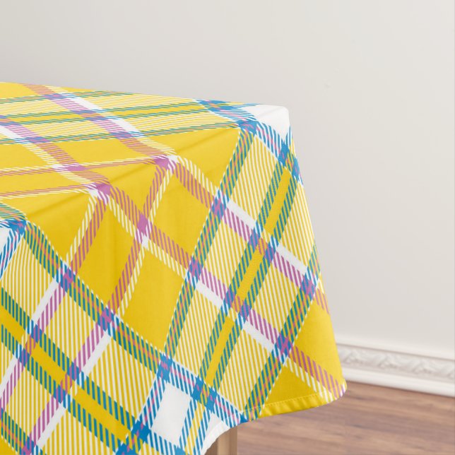 Yellow Plaid Tablecloth (In Situ)