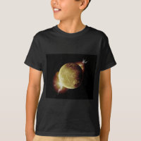 yellow planet 3d illustration in universe