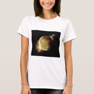 yellow planet 3d illustration in universe T-Shirt