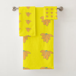 Yellow Plant Repeat Sunny Bath Towel Set