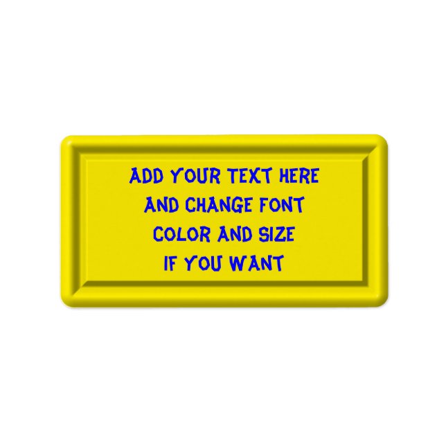 Yellow Plastic Label template (Front)