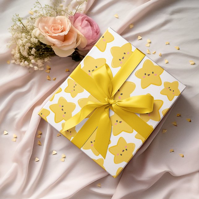 Yellow Playful Star Wrapping Paper (Creator Uploaded)