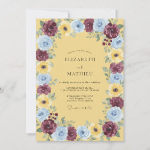 Yellow Plum Petal Wedding Invitation