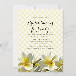 Yellow Plumeria Bridal Shower Invitation 