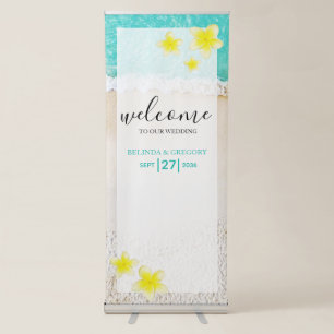 Yellow Plumeria Frangipani Wedding Welcome Sign