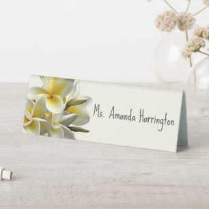 Yellow Plumeria Name Template Event Place Card