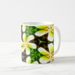 Yellow Plumeria Pattern Coffee Mug