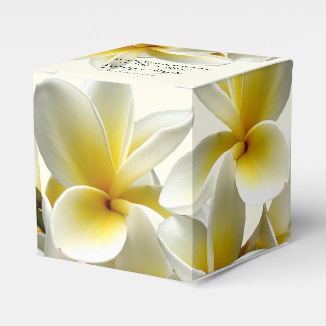 Yellow Plumeria Thank You Wedding Favour Box (Front Side)