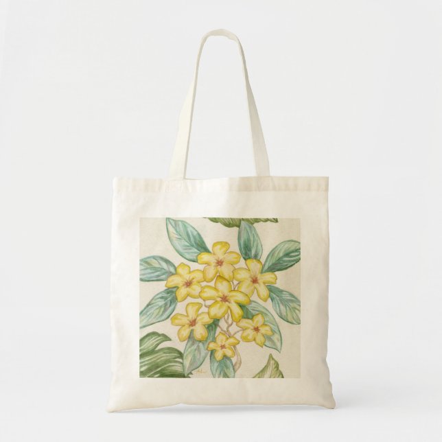 Yellow Plumeria tote bag (Front)