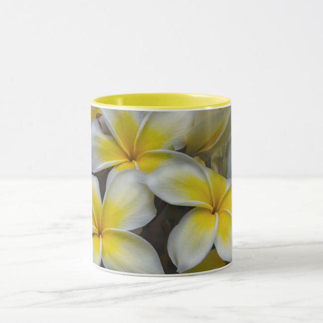 Yellow Plumeria Tropical Flower Mug (Center)