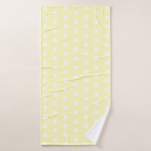 Yellow Poka Dots Bath Towel