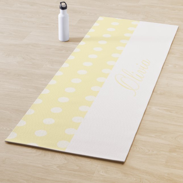 Yellow Poka Dots Yoga Mat (In Situ)