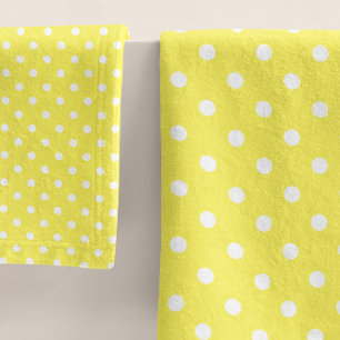 Yellow Polka Dot Bath Towel Set
