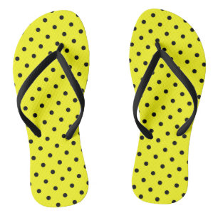 Yellow polka dot flip flops
