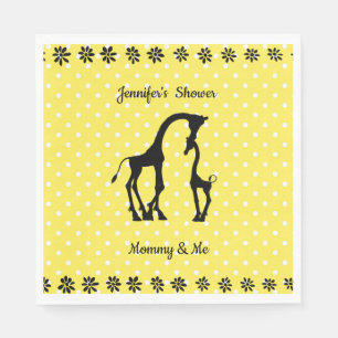 Yellow Polka Dot Giraffe Baby Shower Napkins