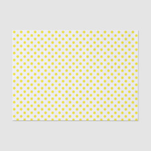 Yellow Polka Dot on White Tissue Paper