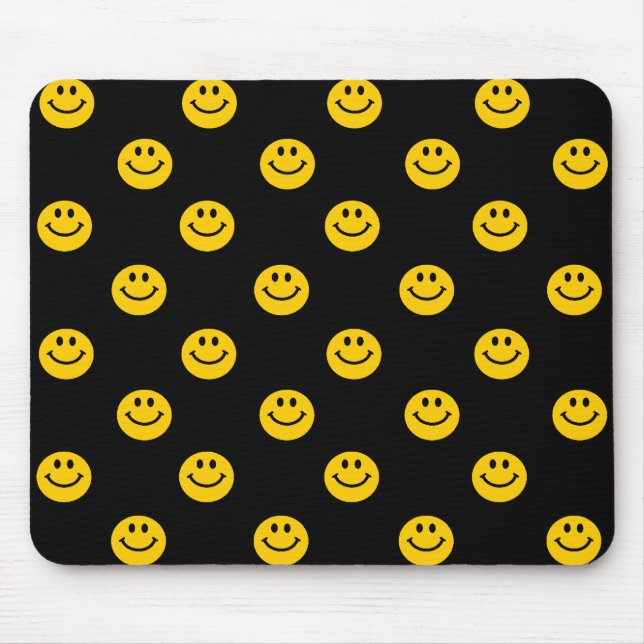 Yellow Polka Dot Pattern Mouse Mat (Front)