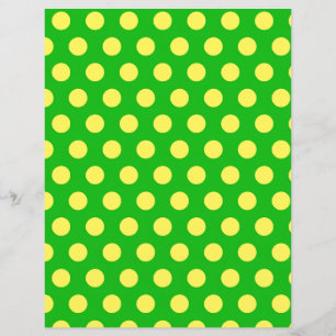 Yellow Polka Dot Pattern on Bright Green Scrapbook