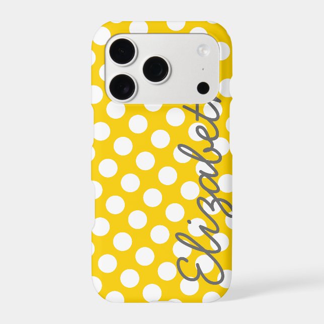 Yellow Polka Dot Pattern with Grey Name (Back)