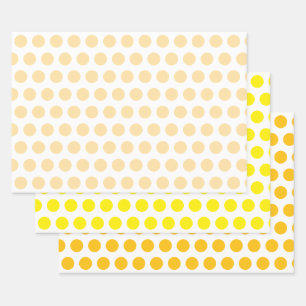 YELLOW POLKA DOT STYLISH SIMPLE MODERN MINIMAL WRAPPING PAPER SHEET