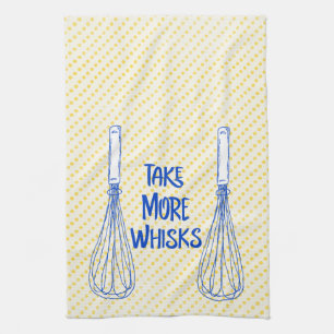 Yellow Polka Dot: Take More Whisks Tea Towel