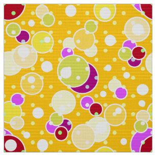 Yellow polka dot, yellow, multi-coloured fabric