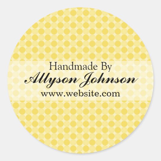 Yellow Polka Dots Background Handmade By Stickers