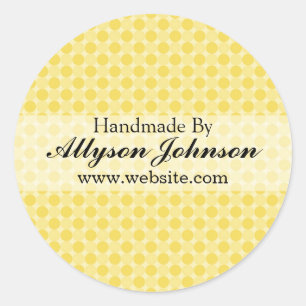 Yellow Polka Dots  Background Handmade By Stickers