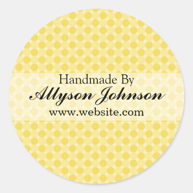 Yellow Polka Dots  Background Handmade By Stickers (Front)
