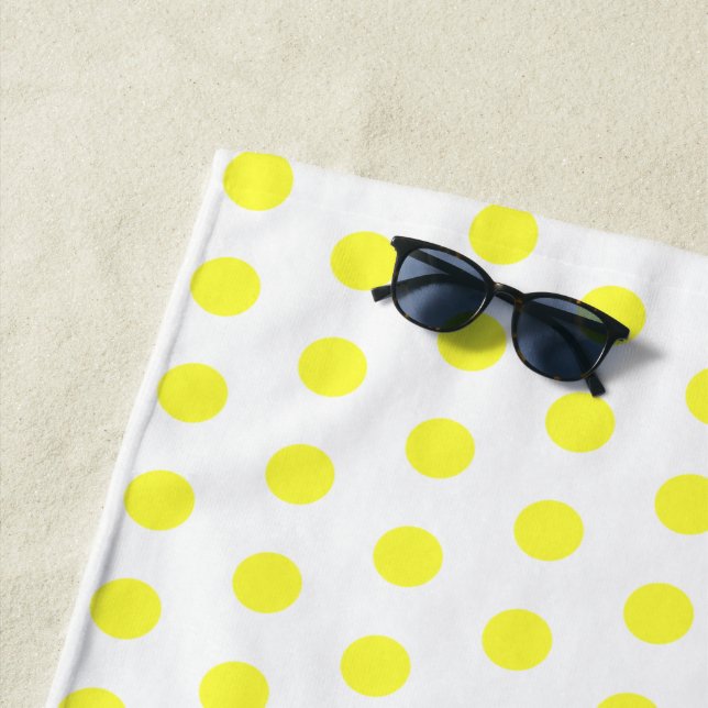 Yellow Polka Dots Beach Towel (In Situ)