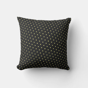 Yellow Polka Dots Black Custom Cute Home Decor Cushion